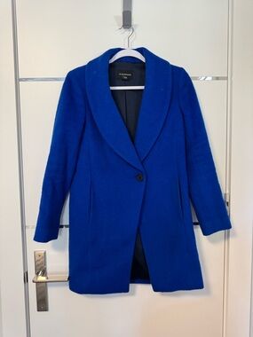 Club Monaco Women's Royal Blue Single-Button Wool Coat